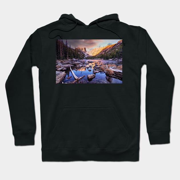 Sunrise Reflections at Dream Lake Hoodie by briankphoto